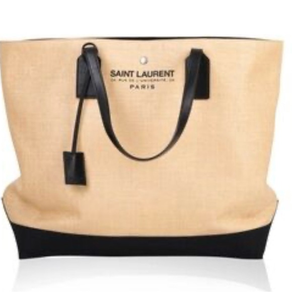 Saint Laurent Tan and Black Tote - Picture 1 of 5